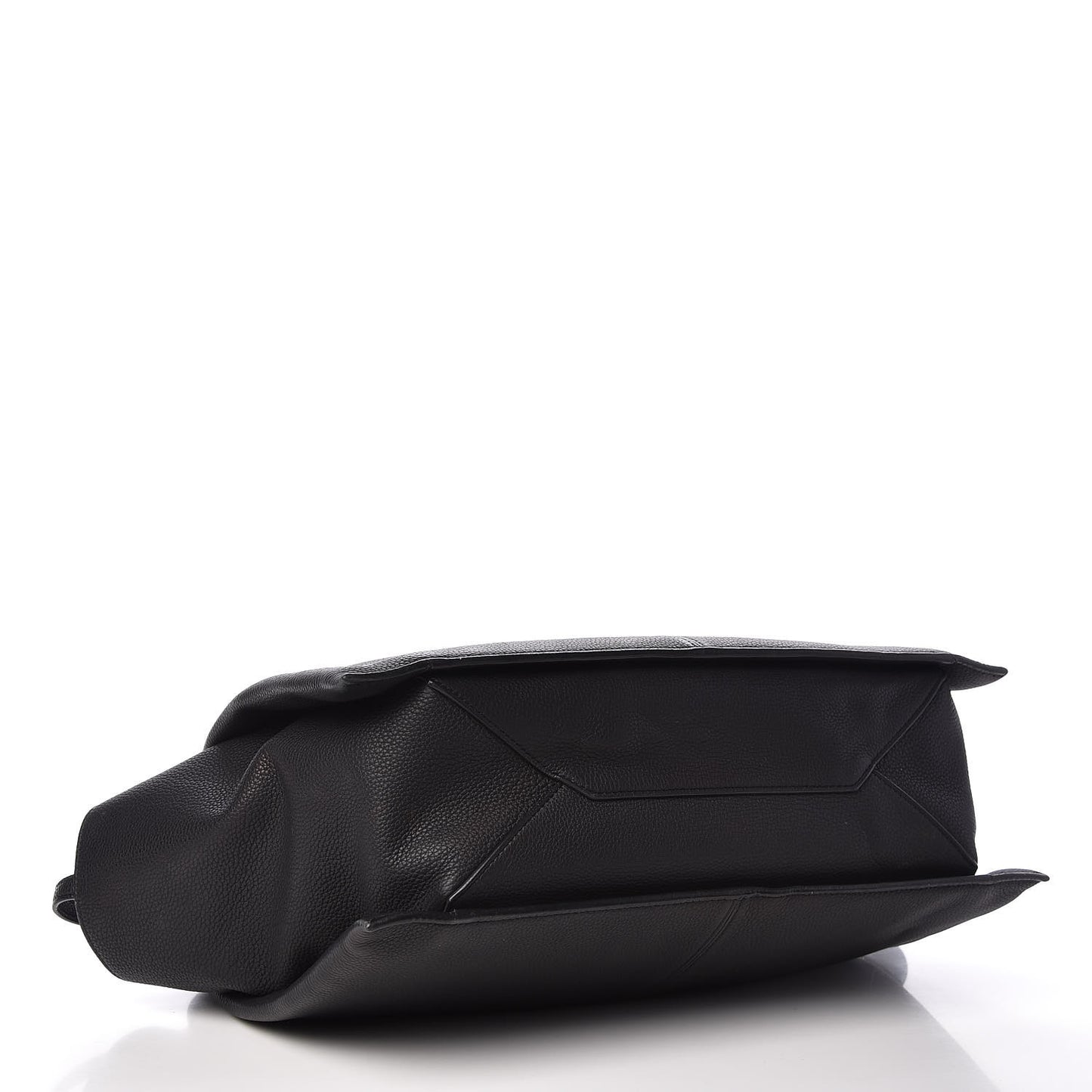 Baby Grained Calfskin Medium Tri-Fold Bag Black