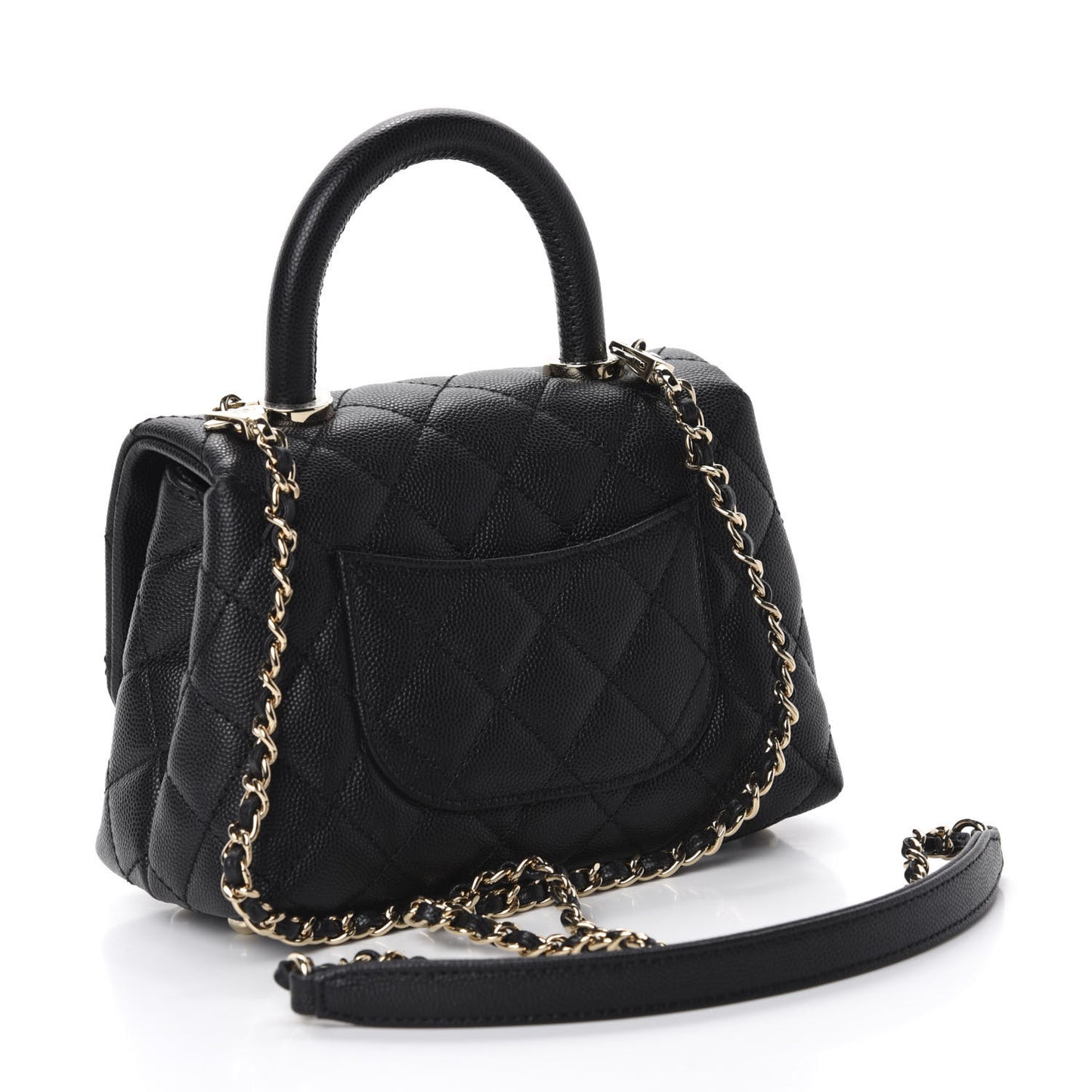 Caviar Quilted Extra Mini Coco Handle Flap Black