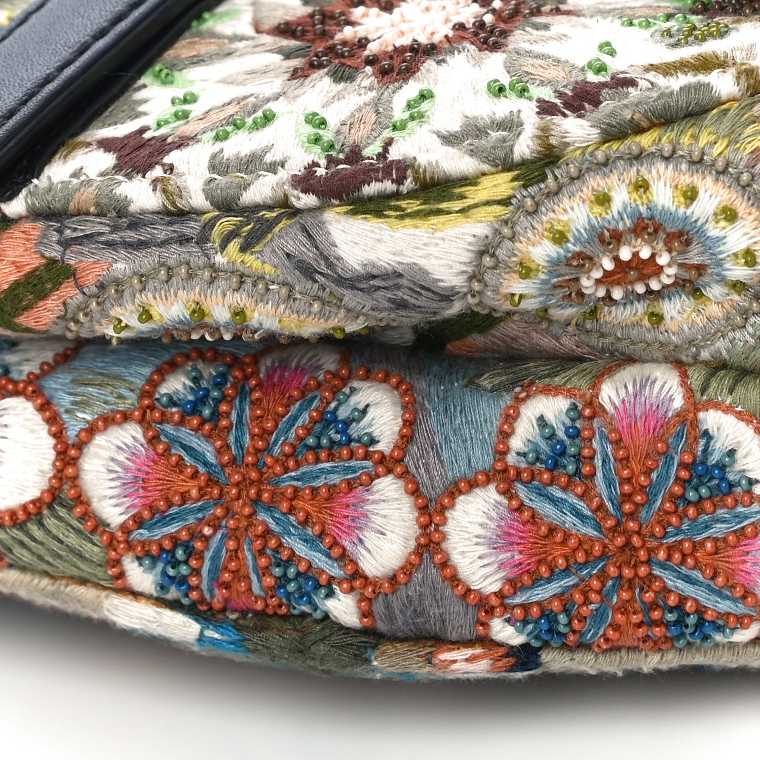 Christian Dior Canvas Embroidered Kaleidiorscopic Saddle Bag Multicolor 8 of 12