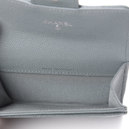 Chanel Caviar Quilted Flap Card Holder Wallet Blue 4 of 7