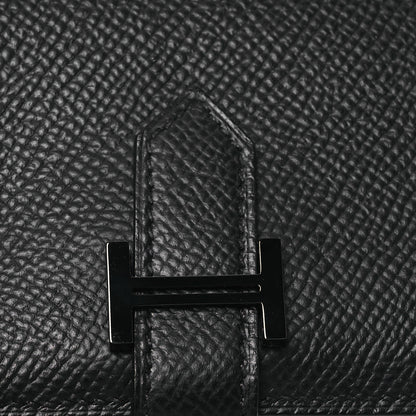 Hermes Epsom Monochrome Bearn Card Holder Wallet Black 9 of 10