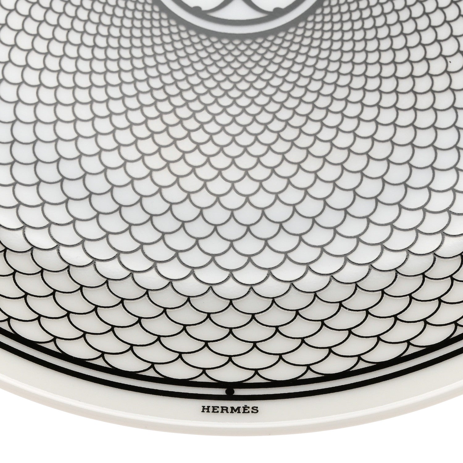 Hermes Porcelain H Deco Dinner Plate Set of 2 Black White 3 of 5