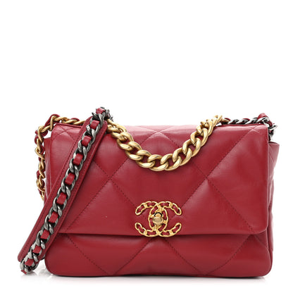 Chanel Goatskin Quilted Medium Chanel 19 Flap Red 1 of 11