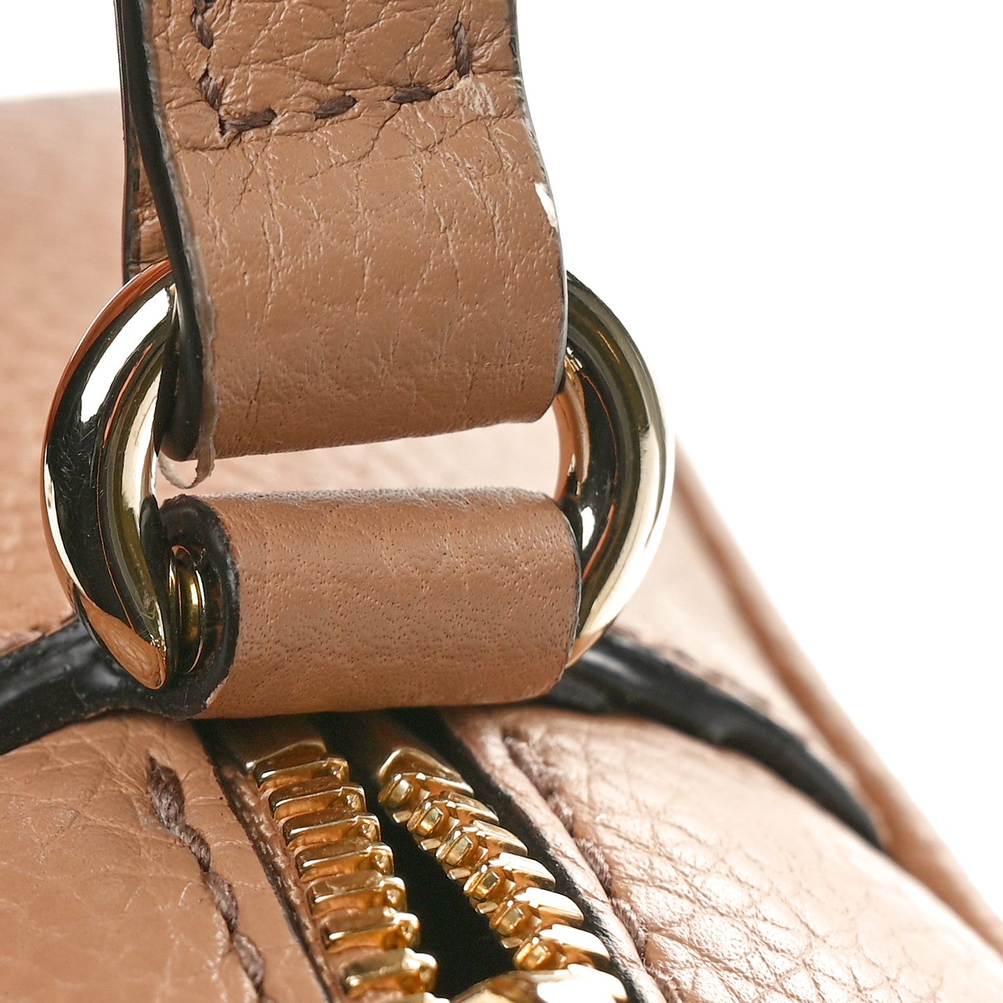 Pebbled Calfskin Small Soho Disco Bag Camelia