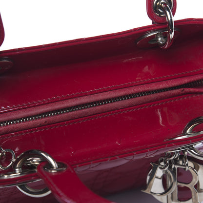 Christian Dior Patent Cannage Medium Lady Dior Red 10 of 13