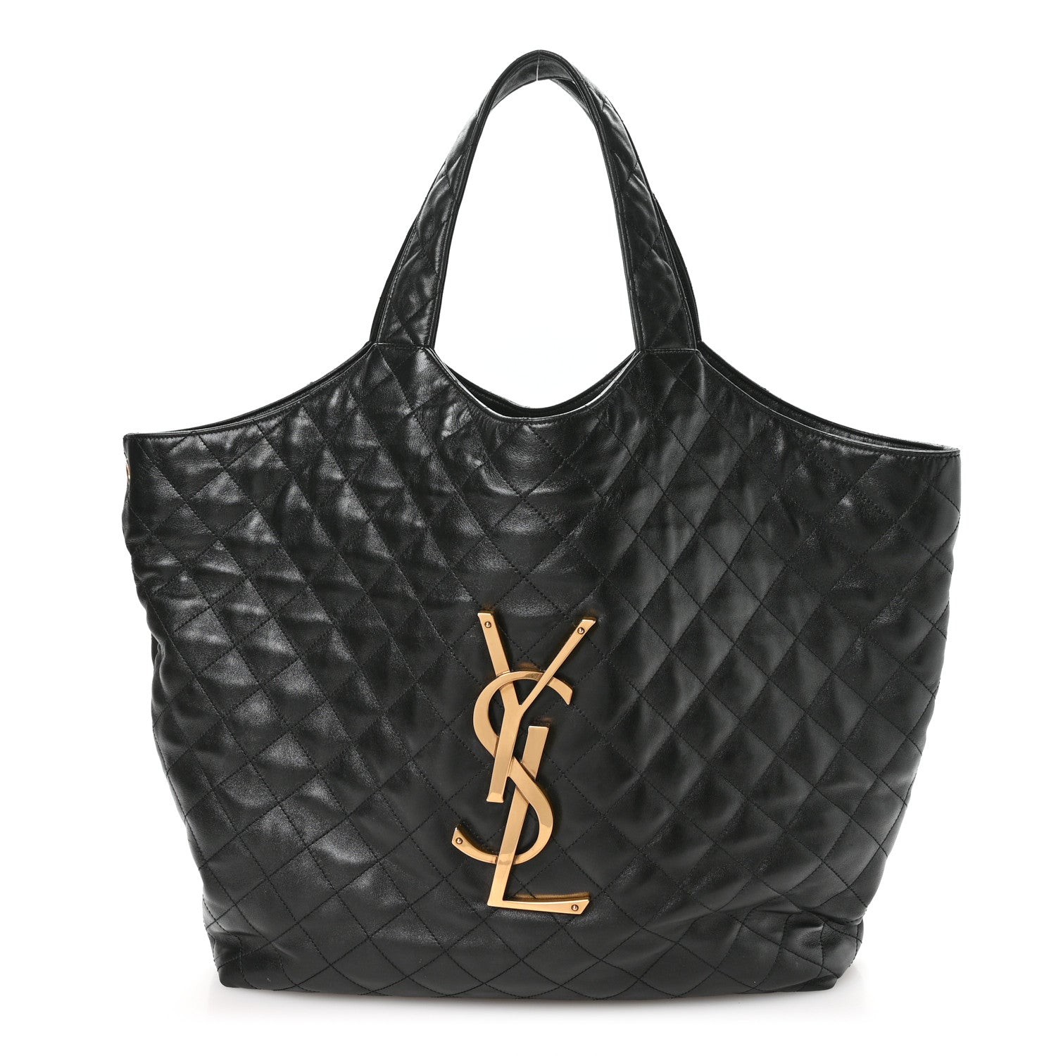 Saint Laurent Lambskin Quilted Maxi Icare Shopping Tote Black 1 of 11