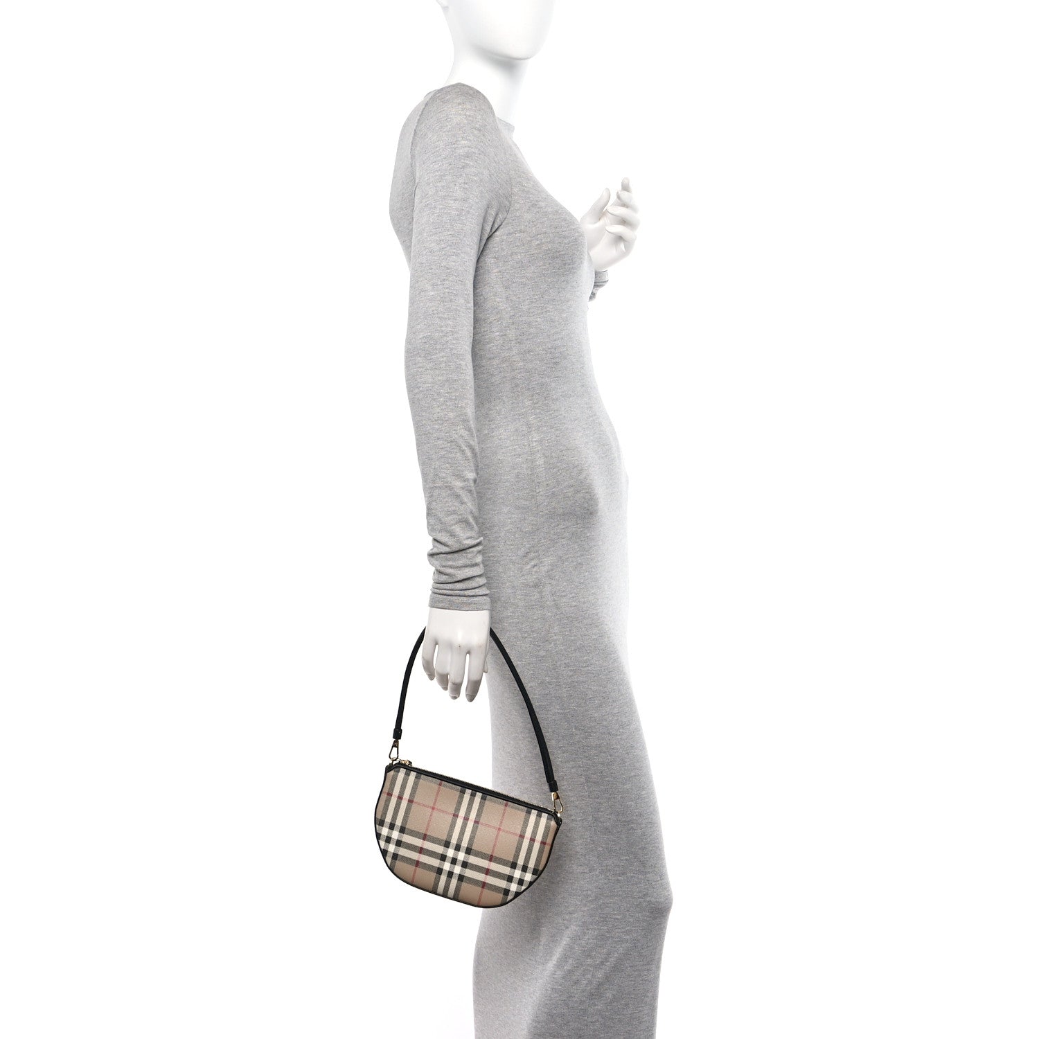 Burberry Vintage Check Calfskin Olympia Slim Pouch Archive Beige 2 of 9