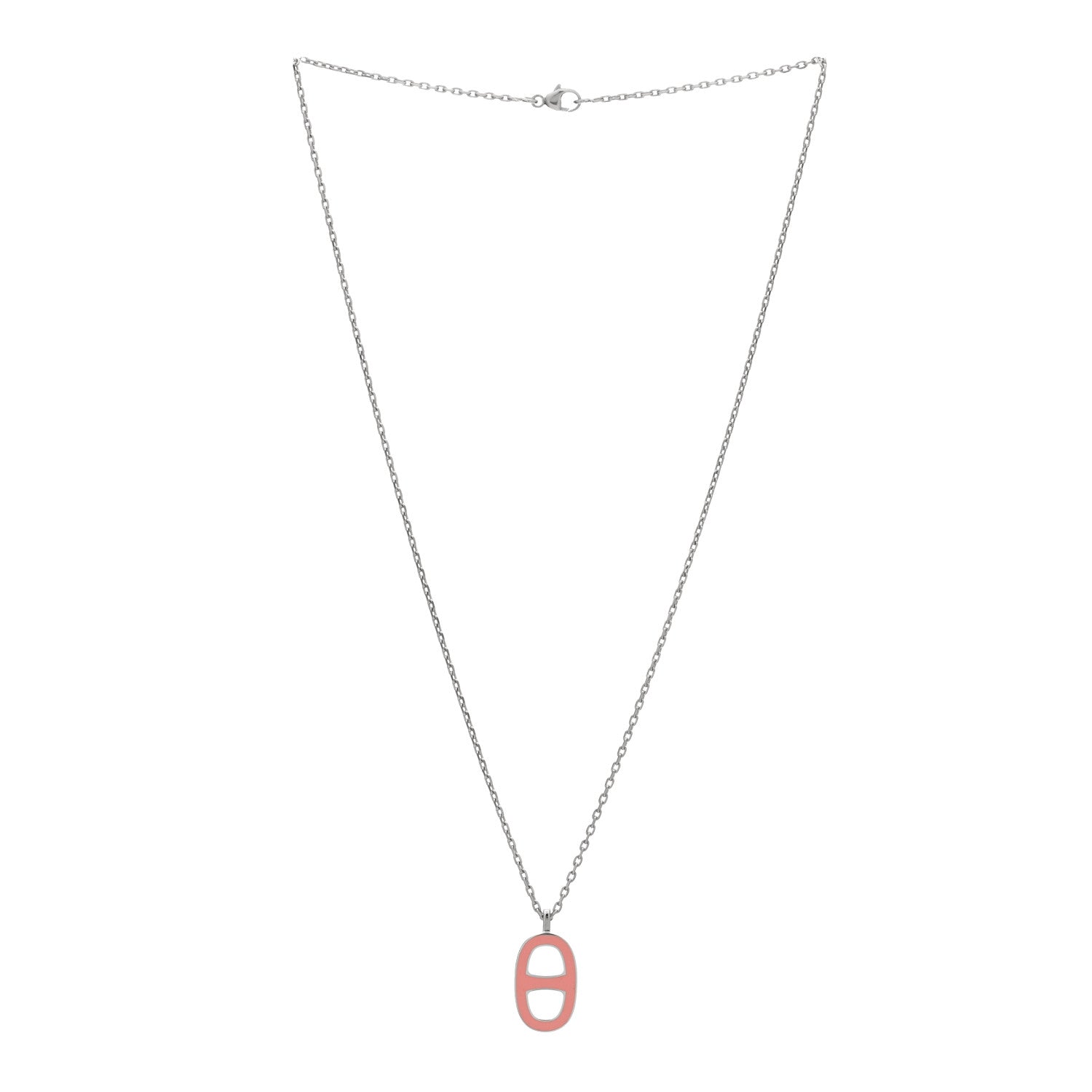 Hermes Laquered Iliade Pendant Necklace Pink 2 of 3