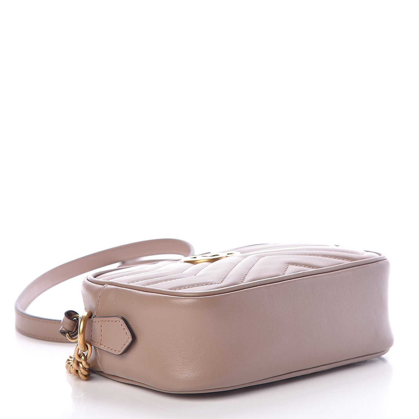 Calfskin Matelasse Mini GG Marmont Chain Shoulder Bag Nude