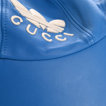 Gucci X ADIDAS Lambskin Trefoil Stefanos Baseball Hat XL Blue 11 of 11