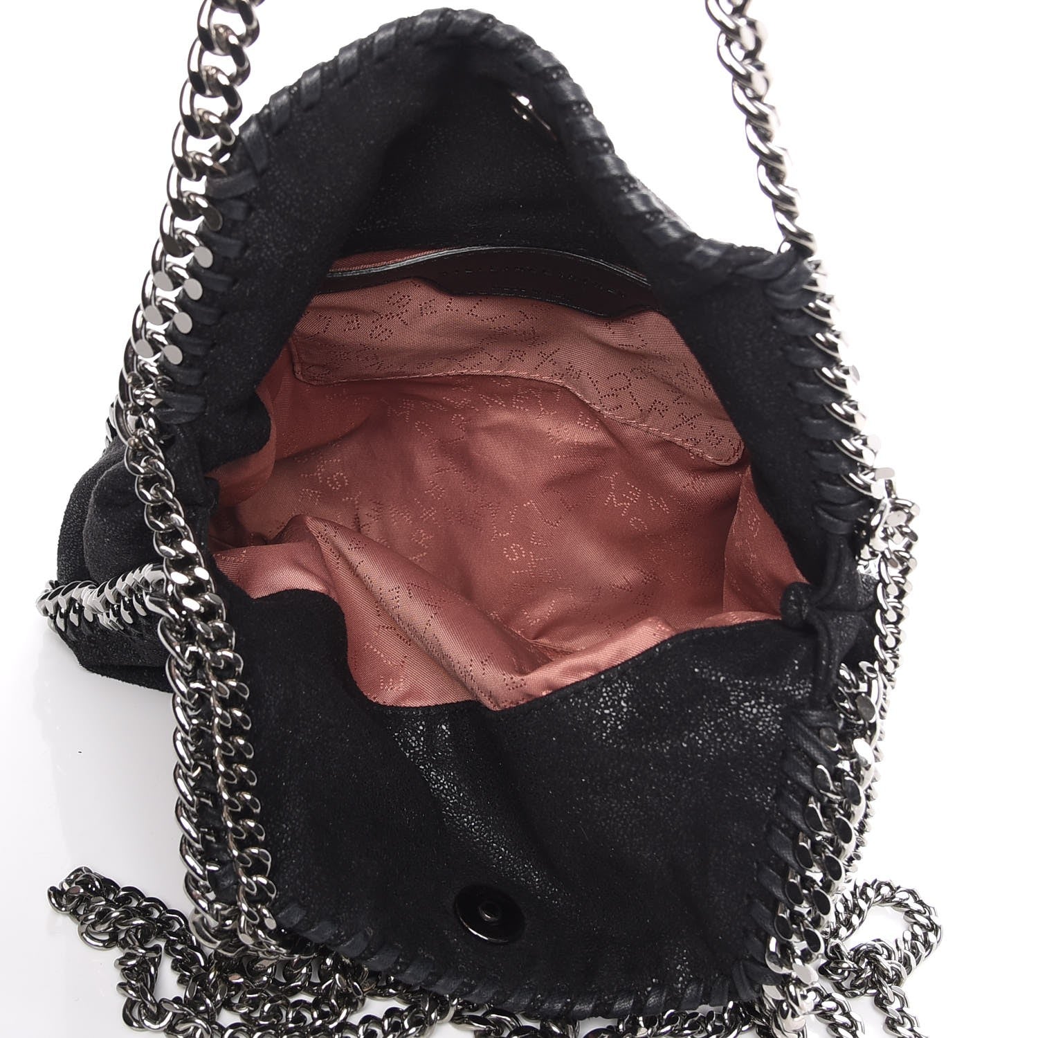 Stella McCartney Shaggy Deer Mini Falabella Fold Over Tote Black 5 of 7