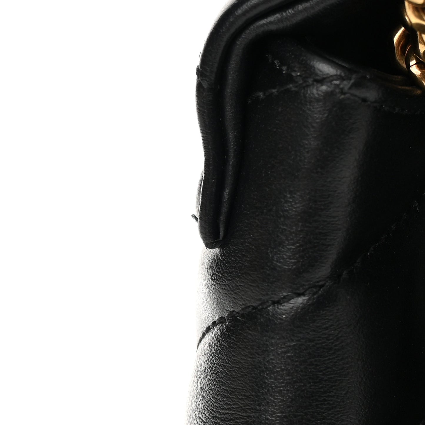 Calfskin Y Quilted Monogram Small Loulou Chain Satchel Black