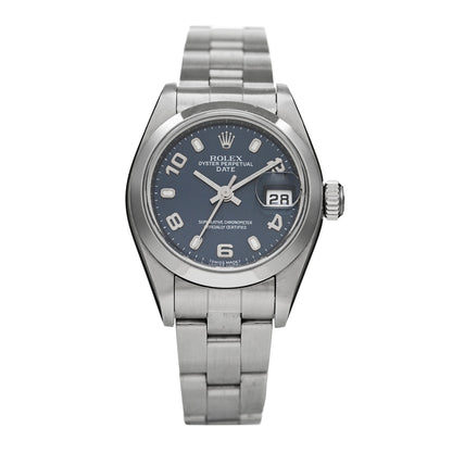 Rolex Stainless Steel 26mm Oyster Perpetual Date Watch Blue 79160 1 of 4