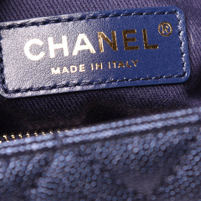 Chanel Iridescent Caviar Quilted Small Coco Handle Flap Dark Blue 6 of 9