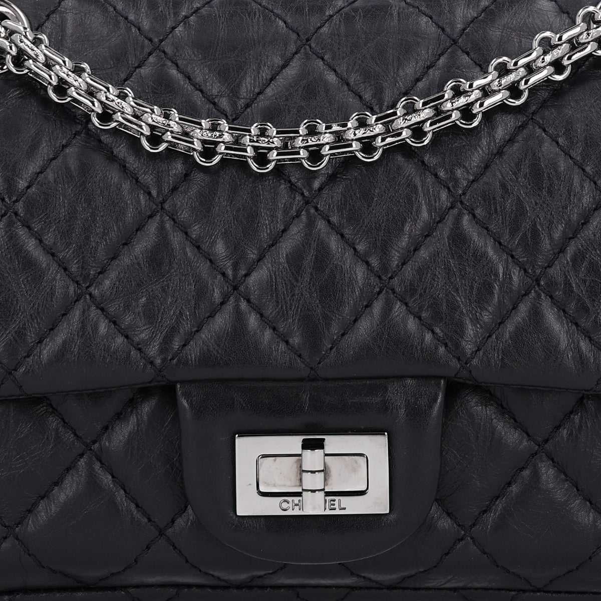 Chanel Aged Calfskin Quilted 2.55 Reissue Mini Flap Black 8 of 10