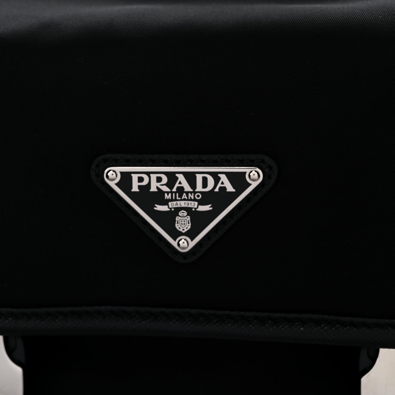 Prada Re-Nylon Saffiano Pocket Double Snap Buckle Shoulder Bag Black 13 of 13