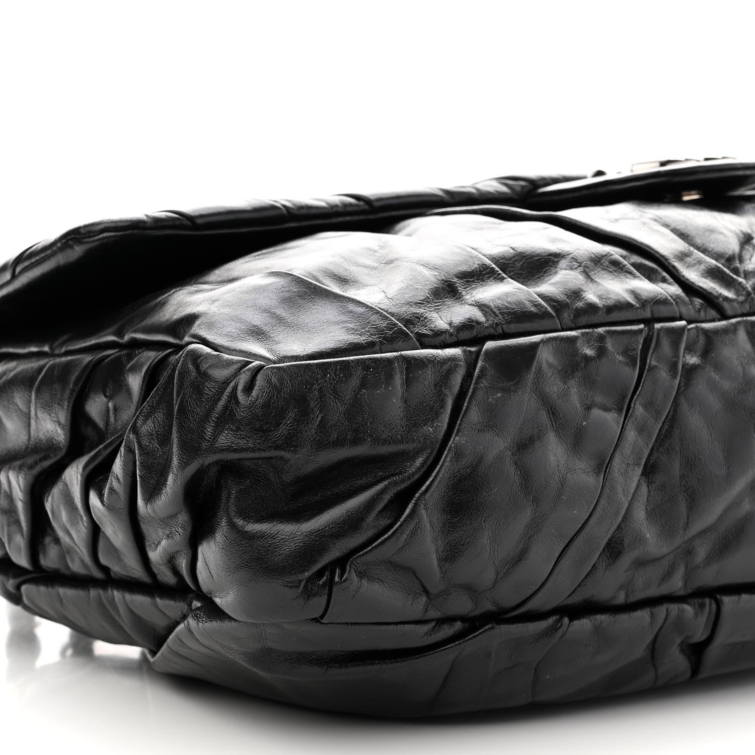 Chanel Glazed Calfskin Twisted Maxi Flap Black 9 of 10