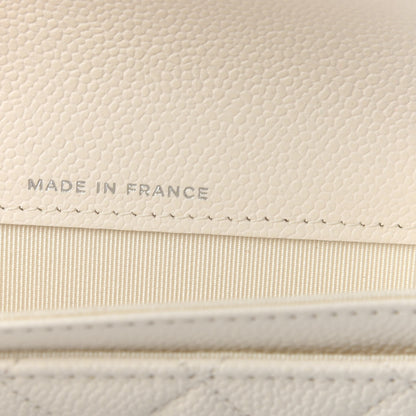 Chanel Caviar Quilted Flap Card Holder Wallet White 7 of 7