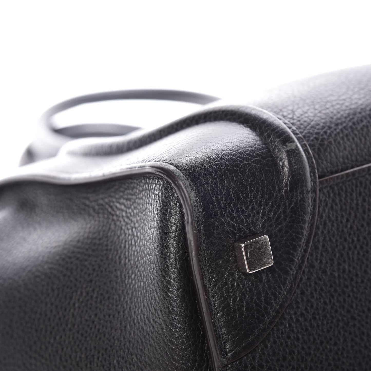 Drummed Calfskin Mini Luggage Black