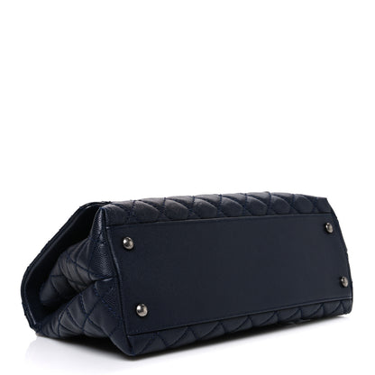 Chanel Caviar Quilted Small Coco Handle Flap Navy 4 of 10