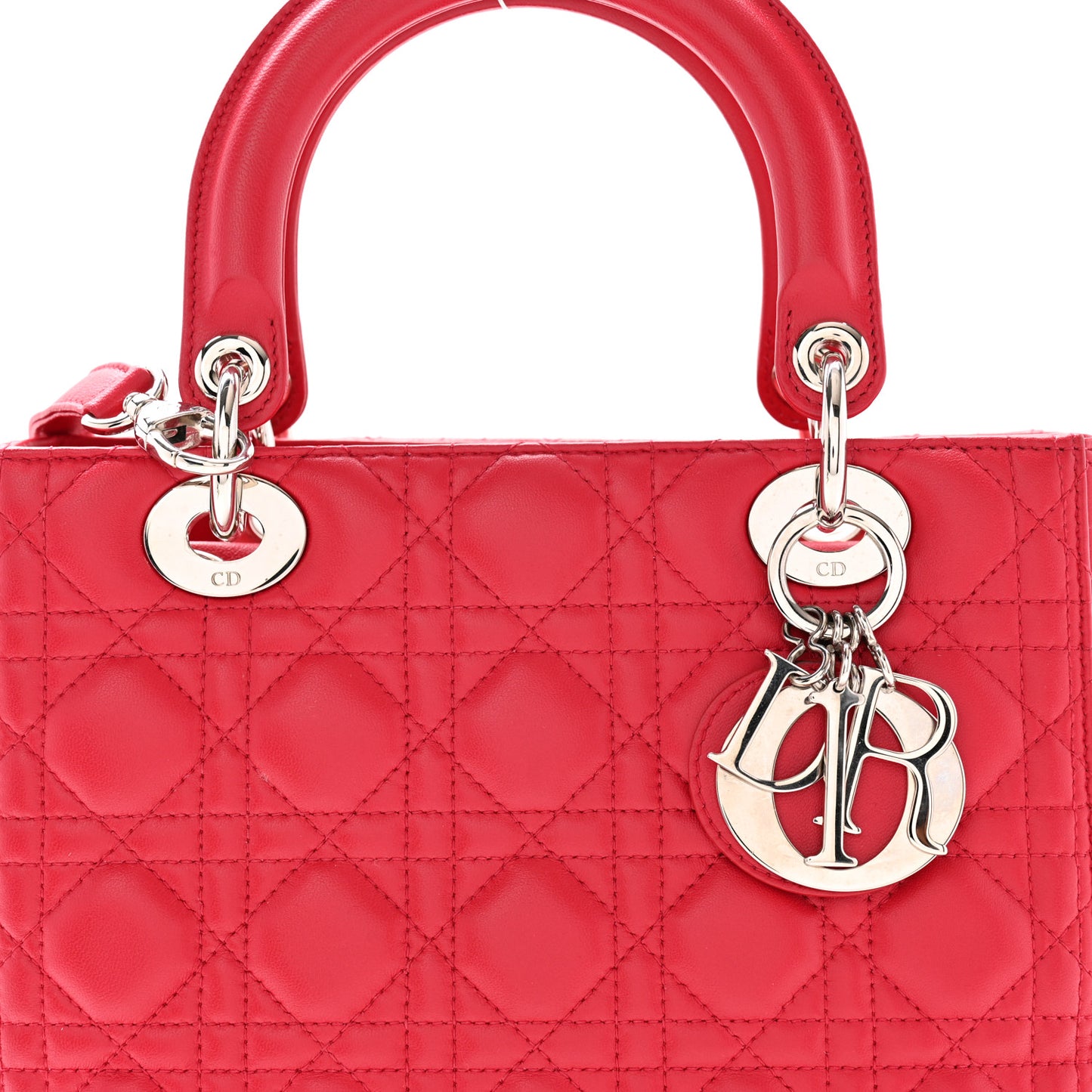 Lambskin Cannage Medium Lady Dior Red