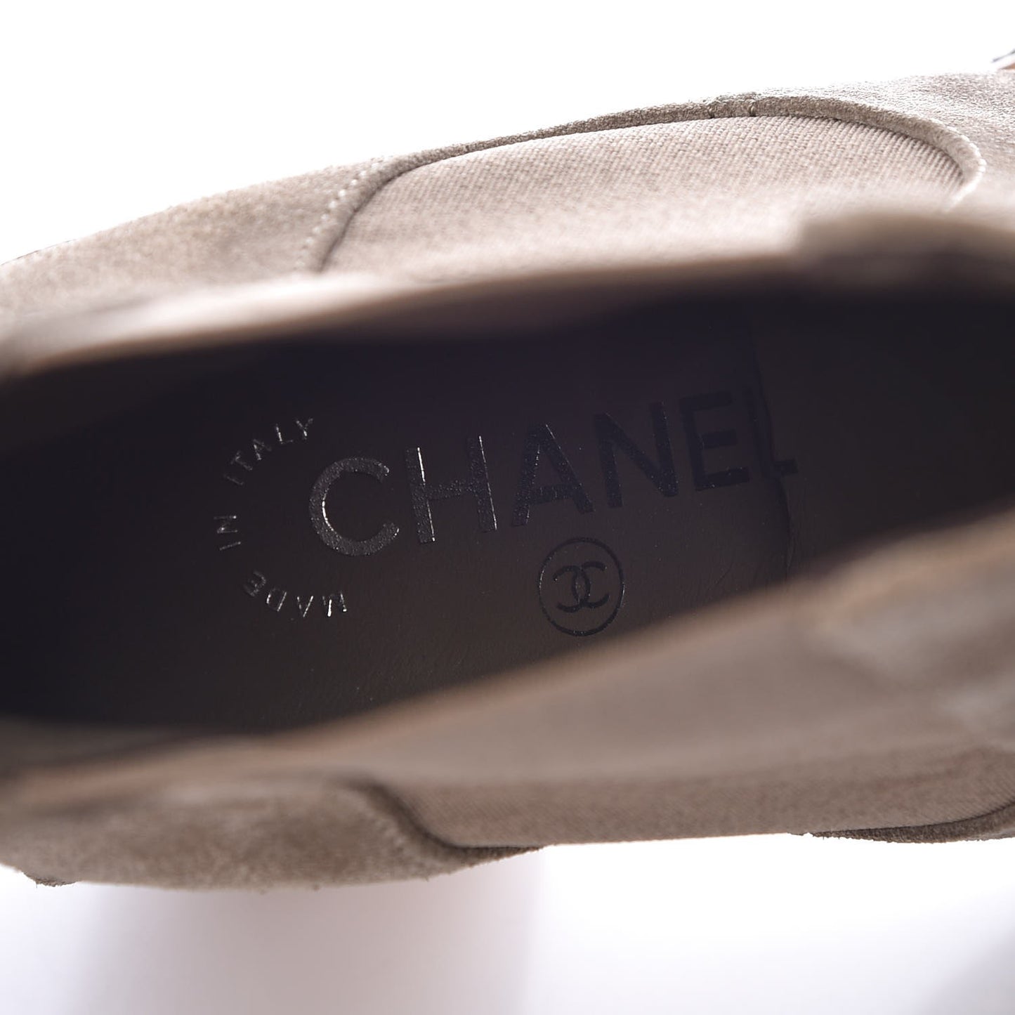 Suede Chain Around Elastic Boots 39.5 Light Brown