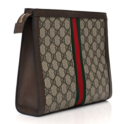 Gucci GG Supreme Monogram Web Ophidia Pouch Brown 3 of 11