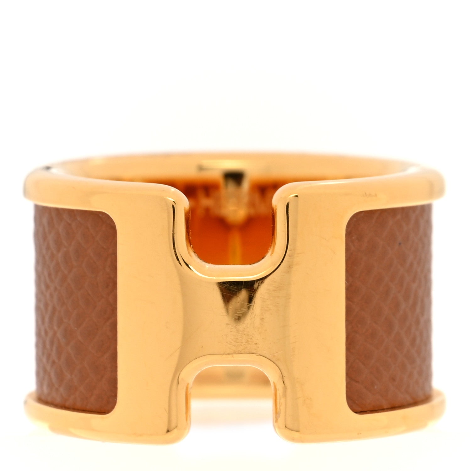 Hermes Madame Calfskin Large Olympe Ring XS 50 5.25 Gold 1 of 6