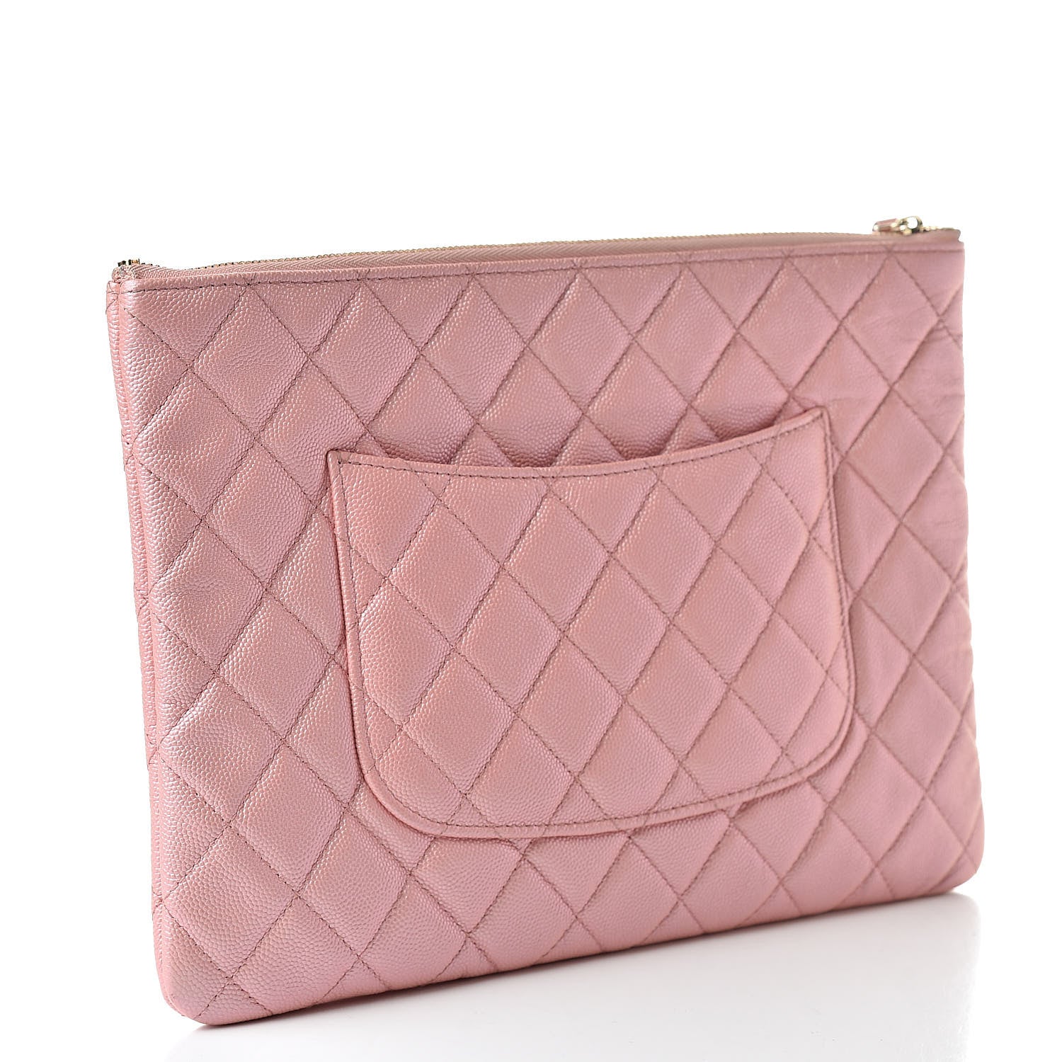 Chanel Iridescent Caviar Quilted Medium Cosmetic Case Rose Pink 3 of 9