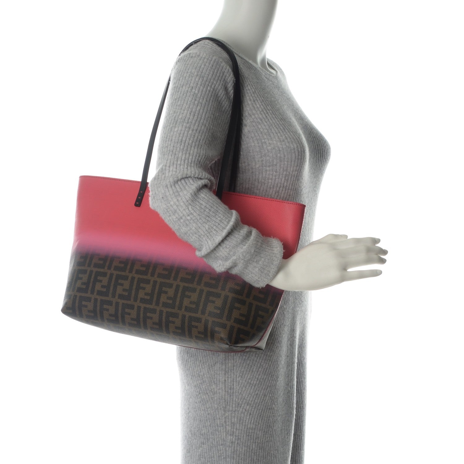 Fendi Zucca Spalmati Ombre Small Roll Tote Tobacco Ciclamino Moro 2 of 7