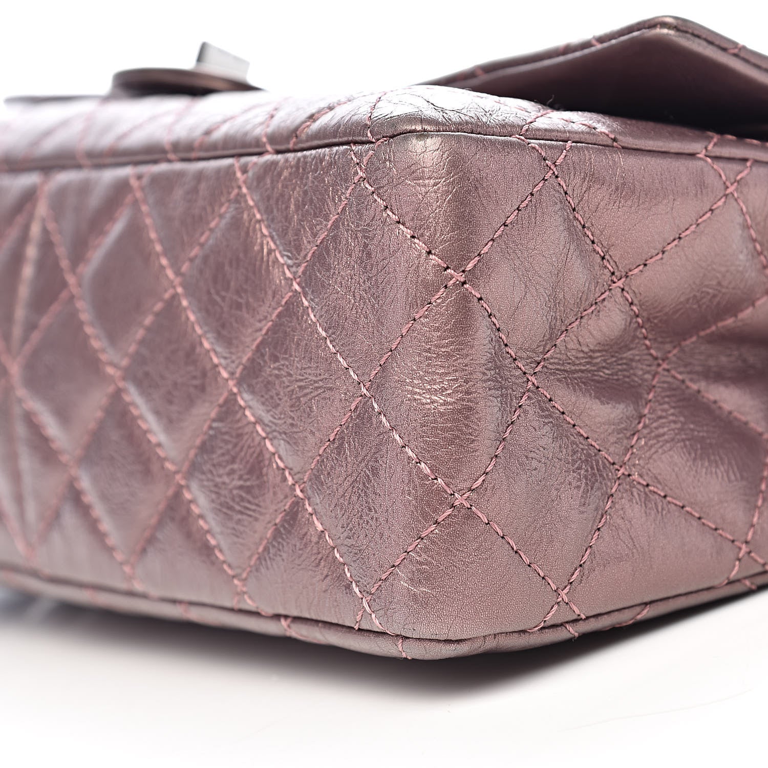 Chanel Metallic Aged Calfskin Quilted 2.55 Reissue 226 Flap Rose Fonce 12 of 13