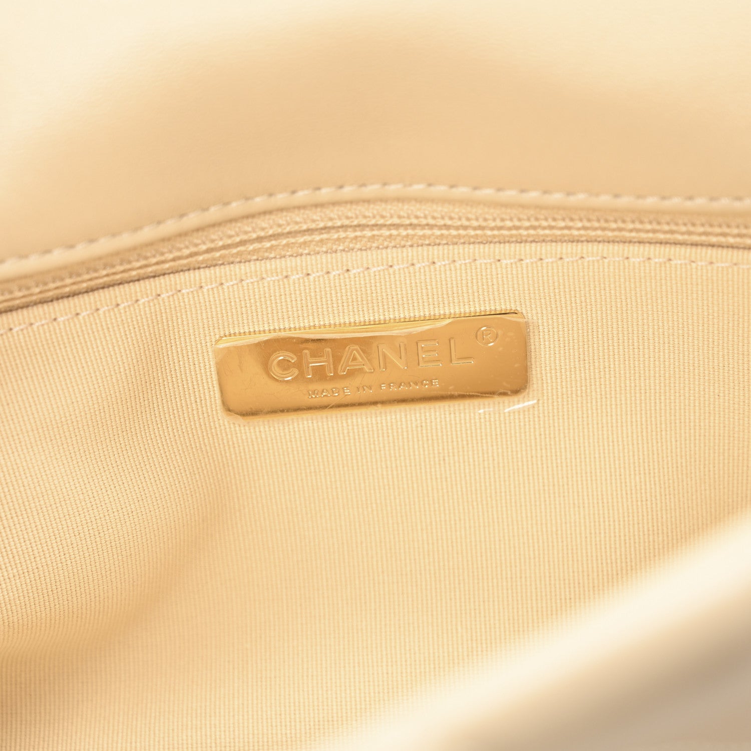 Chanel Lambskin Quilted Large Chanel 19 Flap Beige 6 of 11