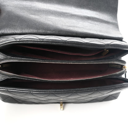 Chanel Shiny Sheepskin Quilted Large Trapezio Flap Black 4 of 12