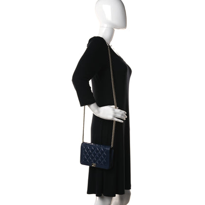 Chanel Caviar Quilted Boy Wallet On Chain WOC Navy 2 of 13
