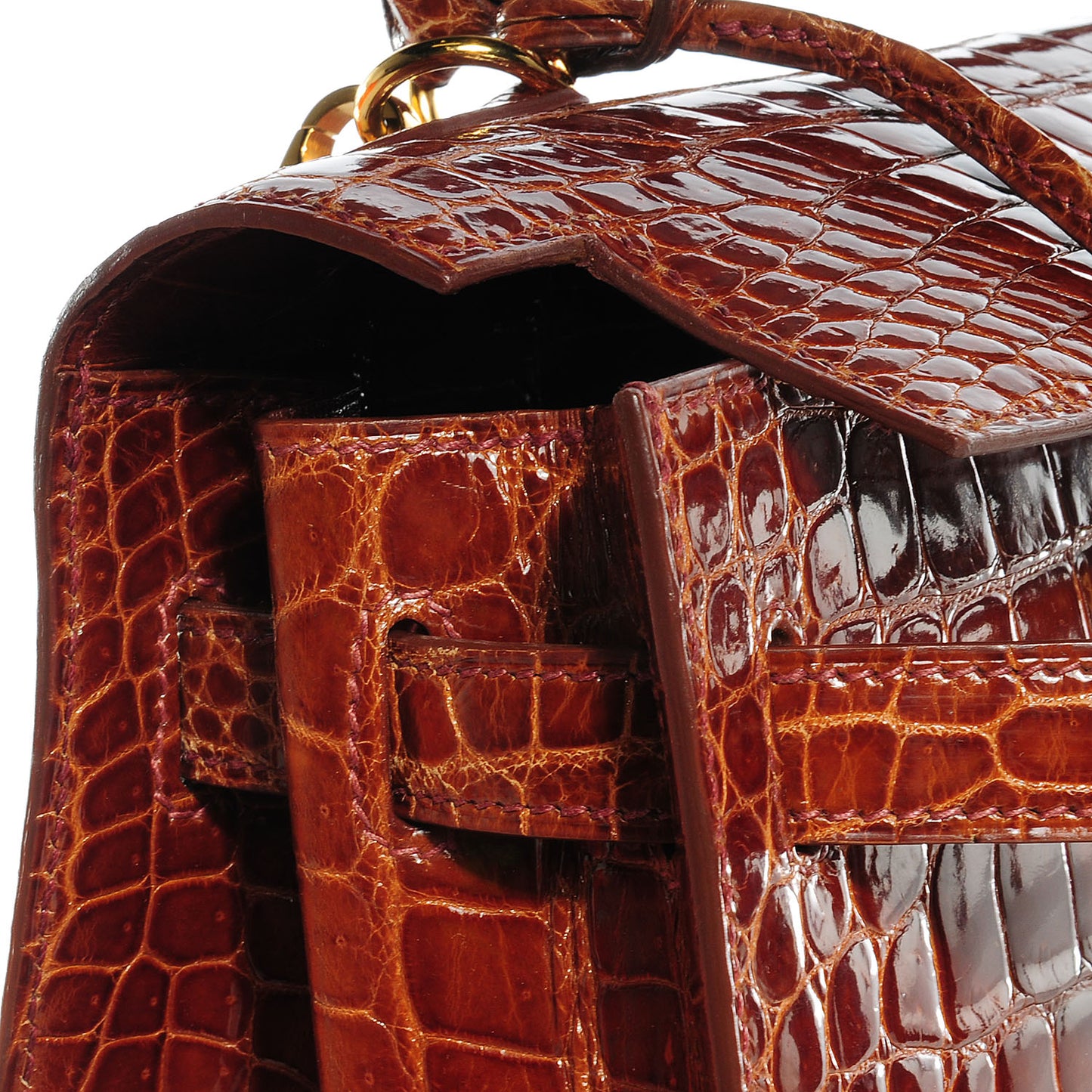 Shiny Porosus Crocodile Kelly Sellier 32 Miel