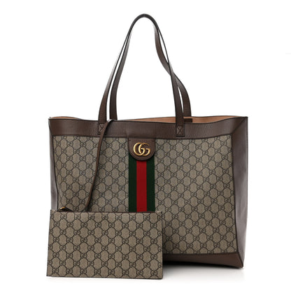 Gucci GG Supreme Monogram Web Ophidia Tote Brown 1 of 11
