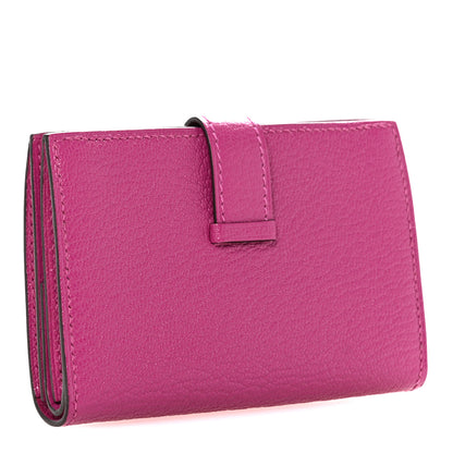 Hermes Chevre Mysore Mini Bearn Wallet Rose Pourpre 3 of 9