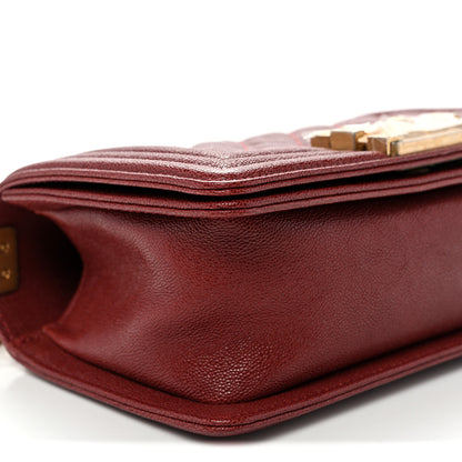 Chanel Caviar Quilted Small Boy Flap Burgundy 9 of 10