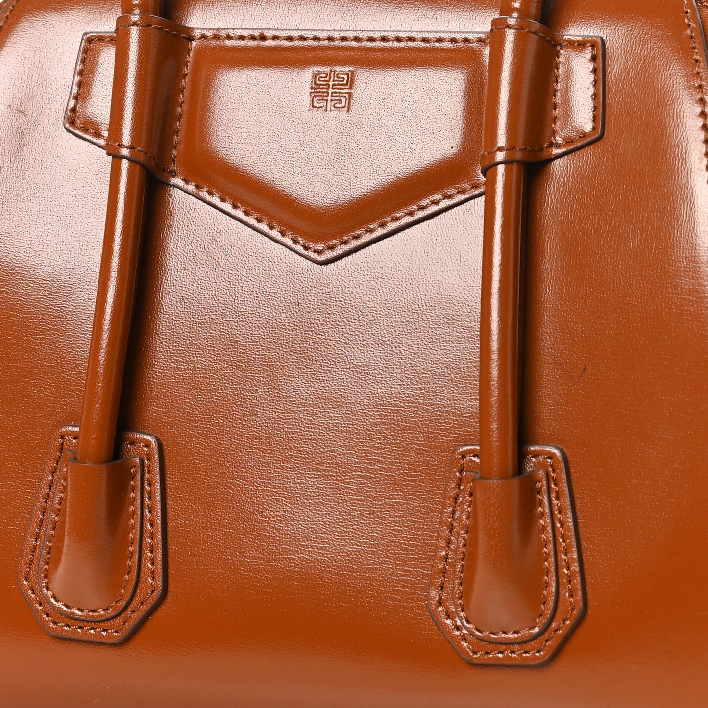 Box Calfskin Mini Lock Antigona Shoulder Bag Beige Chestnut