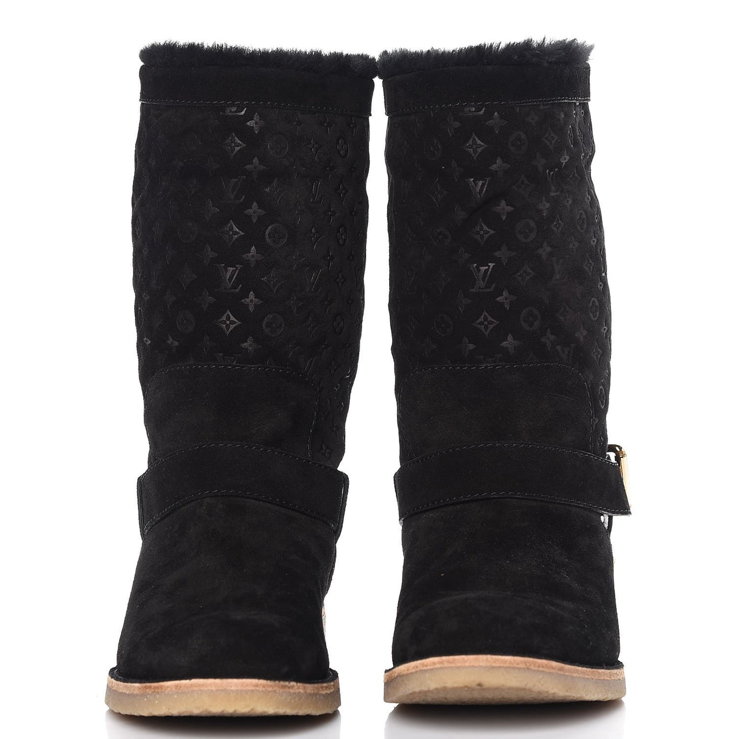Suede Shearling Fauvist Boots 39 Black