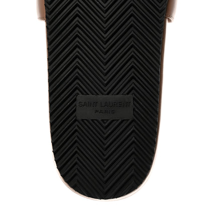 Saint Laurent Lambskin Joan Slide Sandals 40.5 Nude 7 of 9