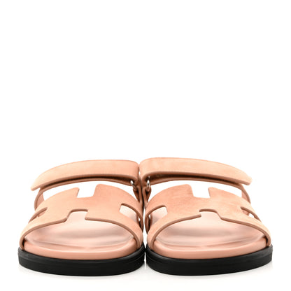 Hermes Suede Goatskin Womens Chypre Sandals 38 Nude 2 of 9