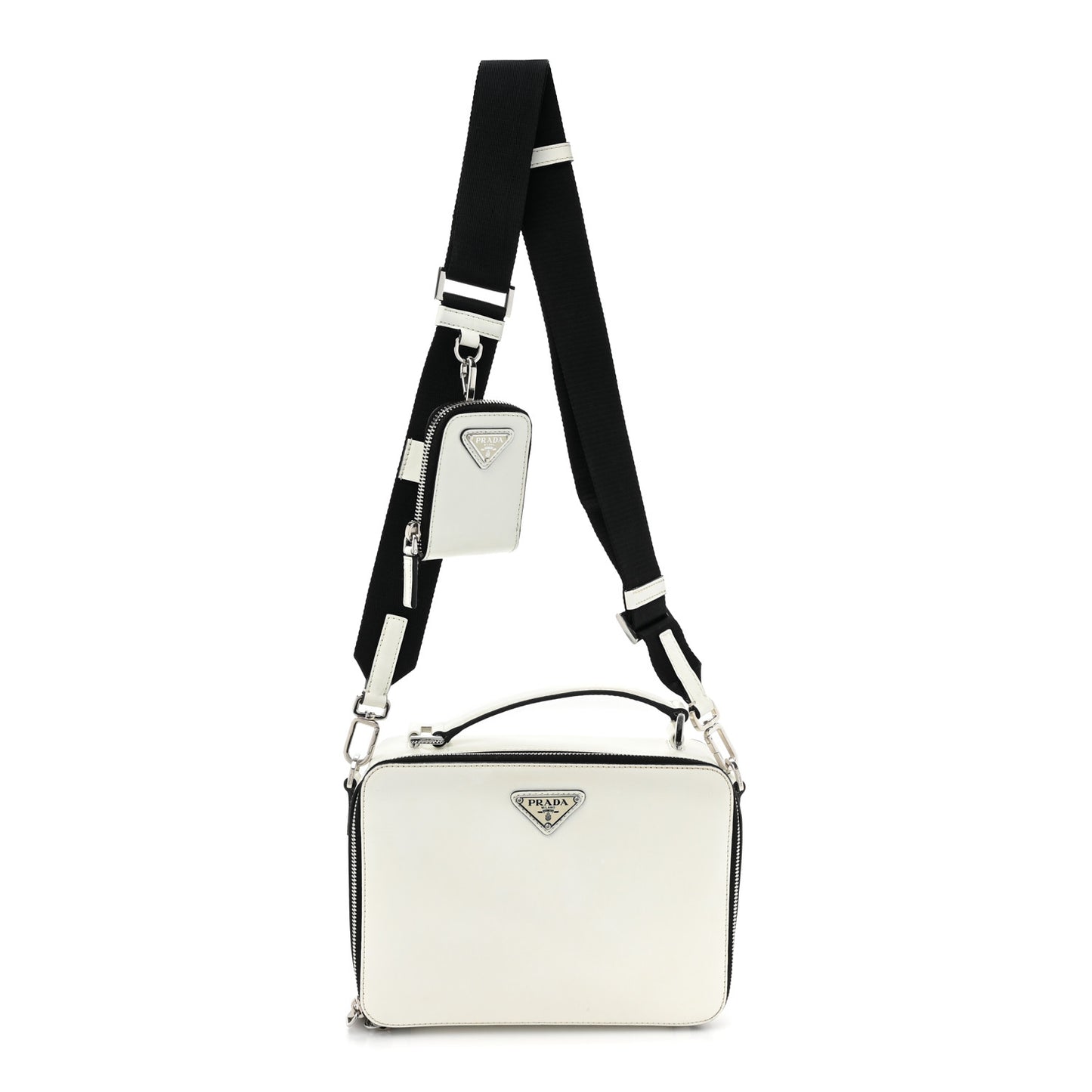 Spazzolato Medium Brique Crossbody Bag White