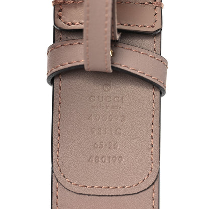 Gucci GG Supreme Monogram Matte Plutone Calfskin Double G 40mm Belt 75 30 Beige Ebony Porcelain Rose 3 of 4