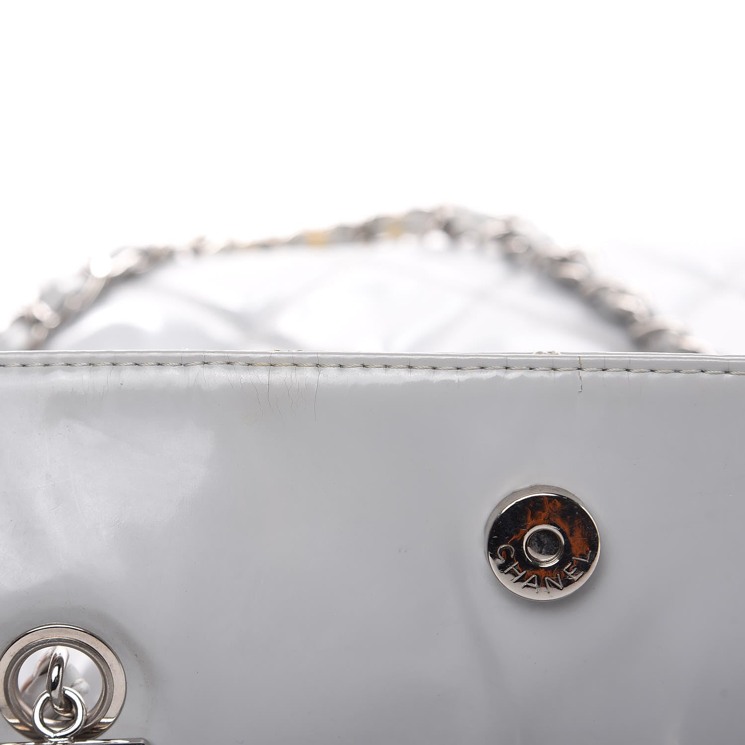 Chanel Vinyl Quilted In The Business North South Tote Light Grey 11 of 21