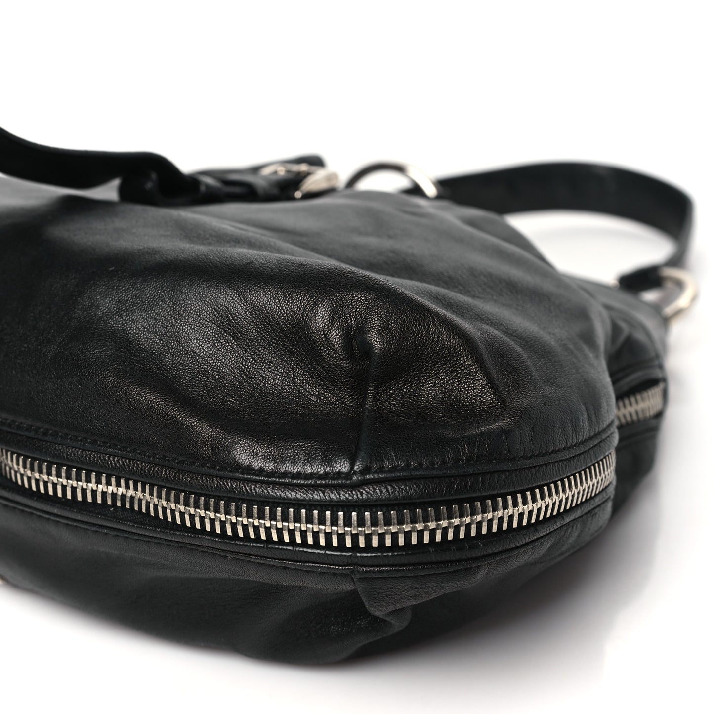 Nappa Zip Hobo Black