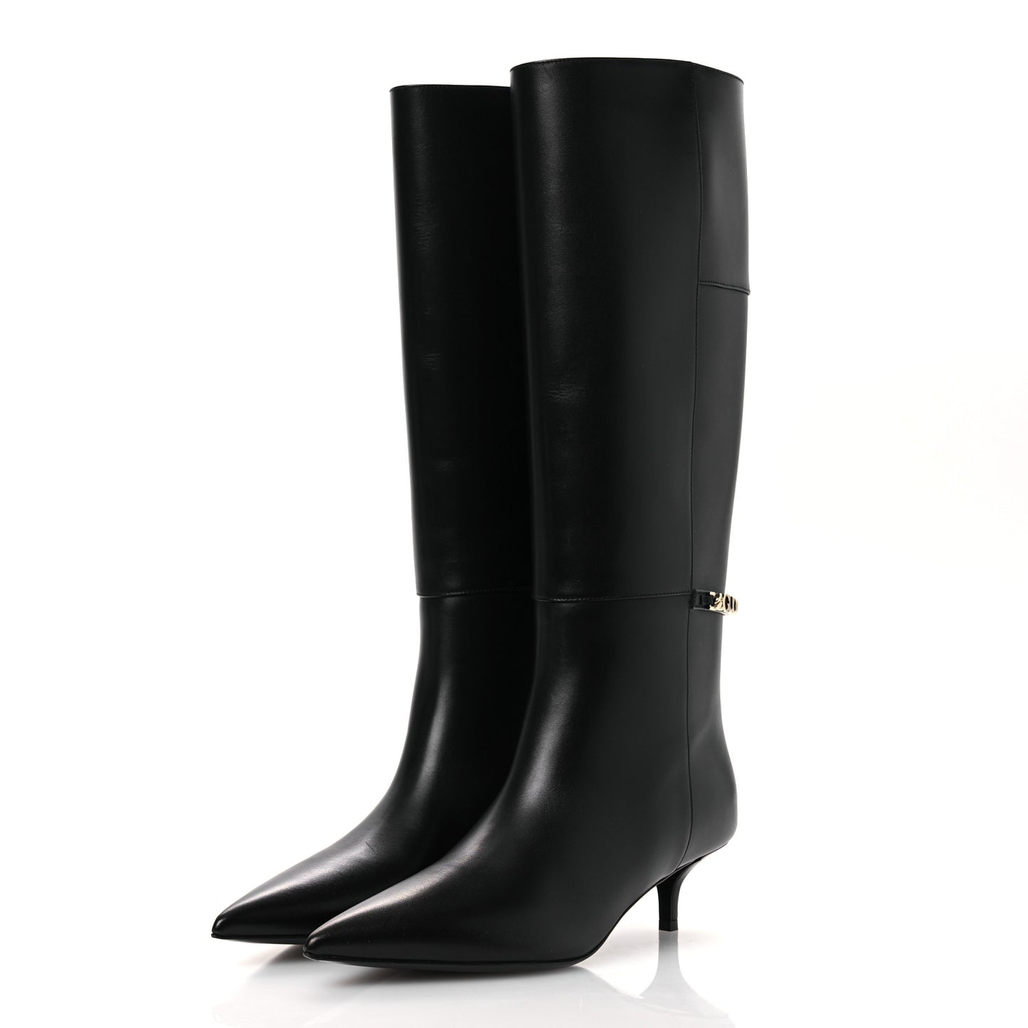 Calfskin Signoria Knee High Boots 38 Black