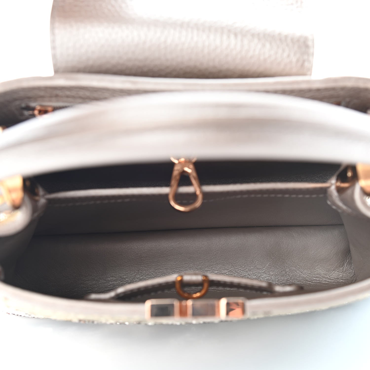 Louis Vuitton Sequins Metallic Taurillon Capucines BB Beige 5 of 8