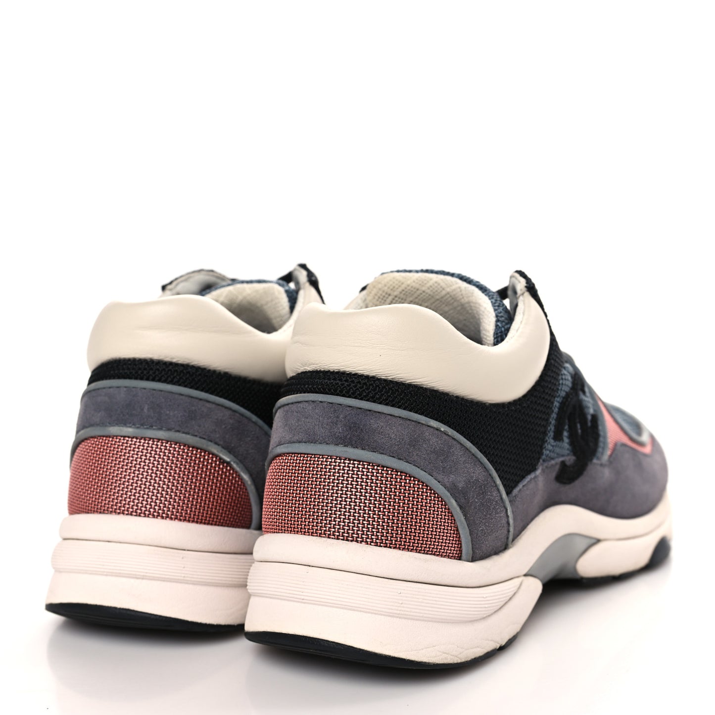 Nylon Calfskin Suede Womens CC Sneakers 36 Grey Pink