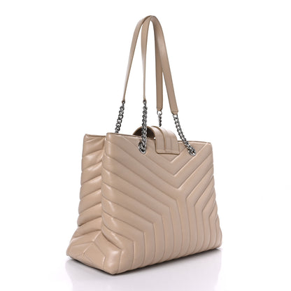 Saint Laurent Calfskin Y Quilted Monogram Large Loulou Shopper Nude Powder 3 of 10